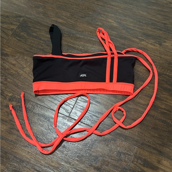 Tiger Friday Women's Black & Coral/Orange Color Tie Sports Bra Size Adult Small - Picture 2 of 7